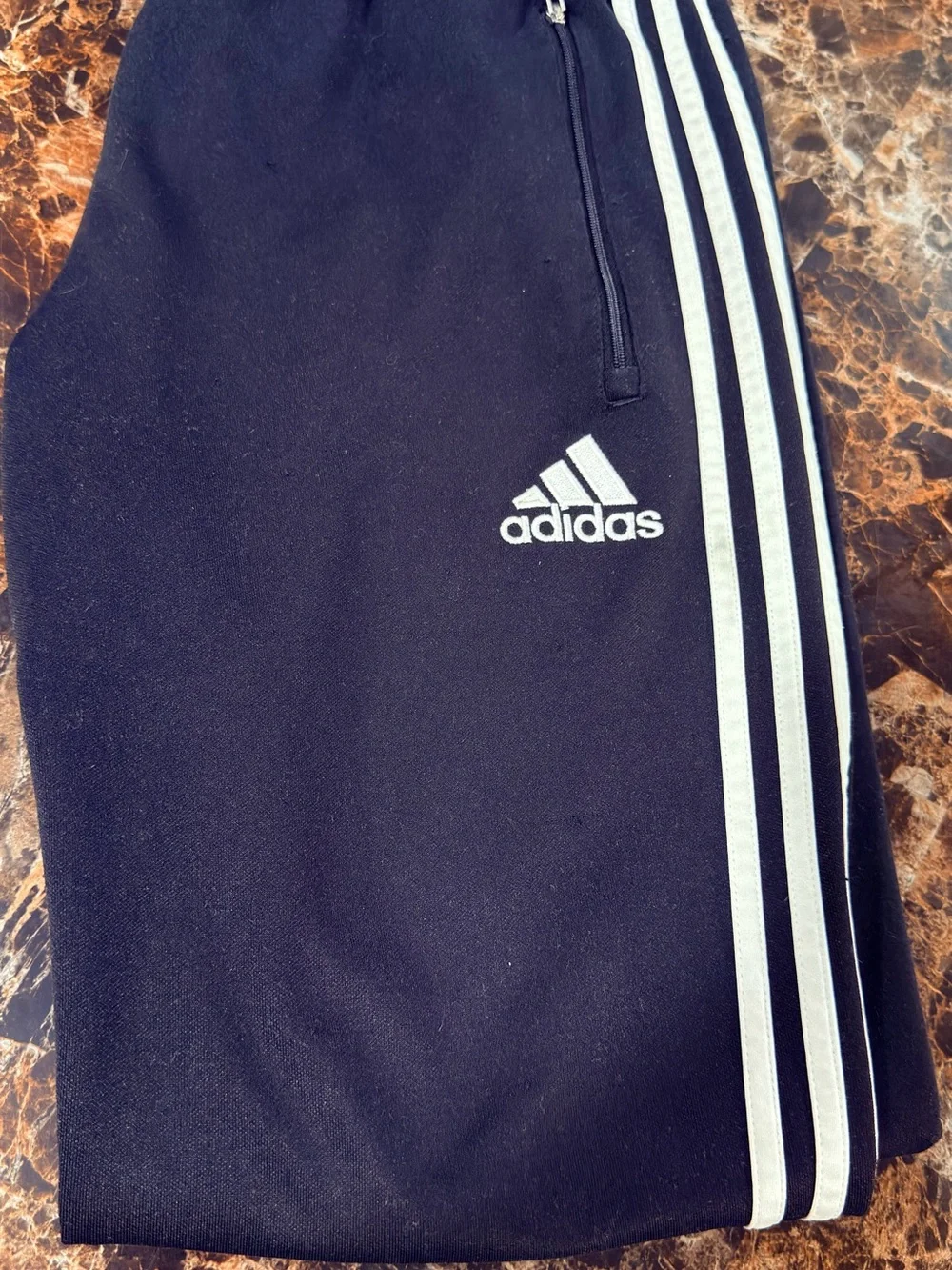 adidas Black Joggers with White Stripes and Logo